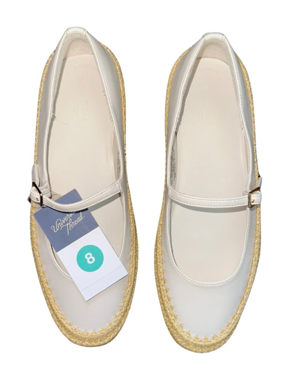 Universal Thread Cream Bea Espadrille Mary Jane Flats NWT Size 8 - Picture 2 of 11
